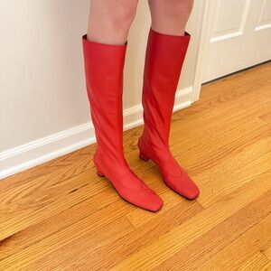 Red Knee High Dubie Boots